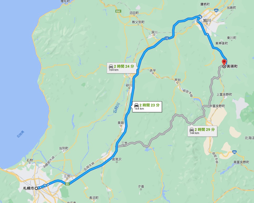 札幌から美瑛MAP