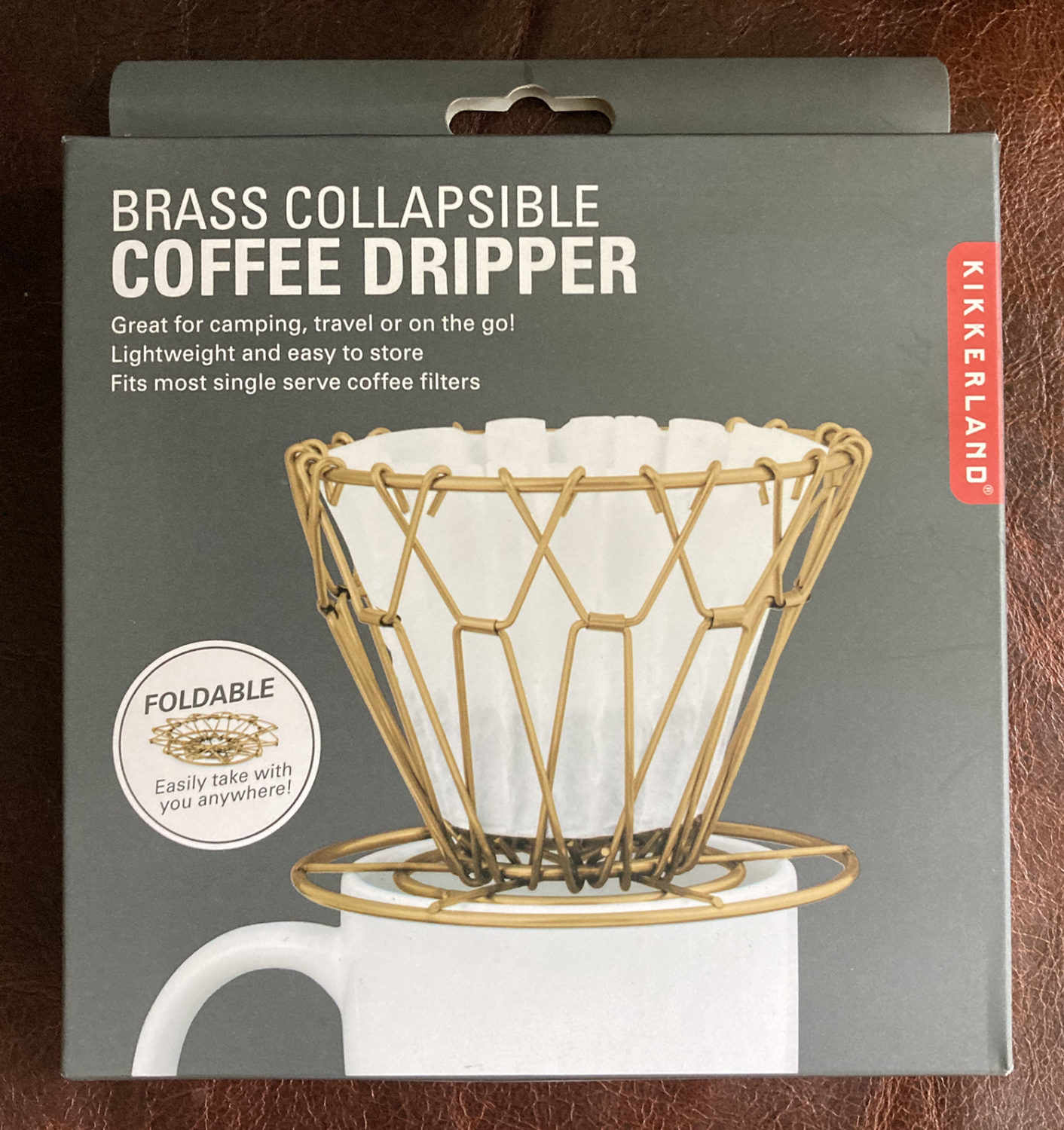 KIKKERLAND BRASS COLLAPSIBLE COFFEE DRIPPER(キッカーランド ブラス コラプシブル コーヒードリッパー)パッケージ表