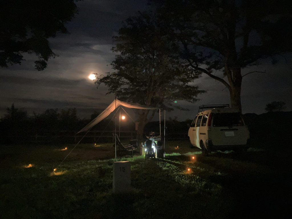 蒜山高原キャンプサイトの夜景